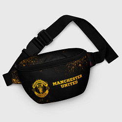 Поясная сумка Manchester United - gold gradient по-горизонтали, цвет: 3D-принт — фото 2