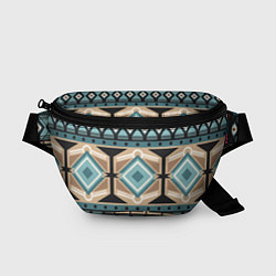 Поясная сумка Этника в коричневом и синем, цвет: 3D-принт