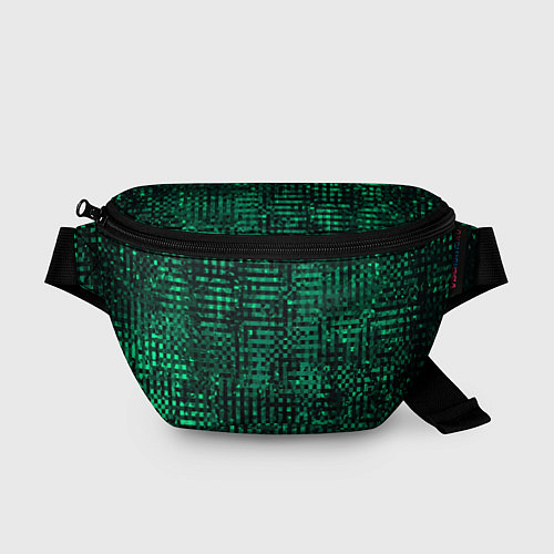 Поясная сумка Чёрно-зелёный абстрактный / 3D-принт – фото 1