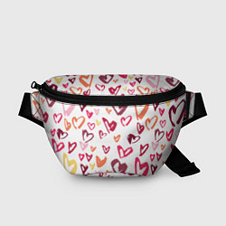 Поясная сумка Сердечки паттерн, цвет: 3D-принт