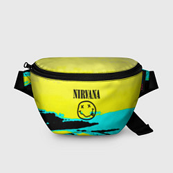 Поясная сумка Nirvana краски кислотные, цвет: 3D-принт