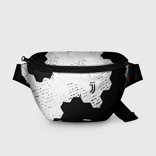 Поясная сумка Juventus hexagon black sport / 3D-принт – фото 1