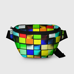 Поясная сумка Оптические кубы, цвет: 3D-принт