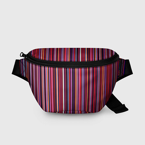 Поясная сумка Красно-фиолетовый яркие полосы / 3D-принт – фото 1
