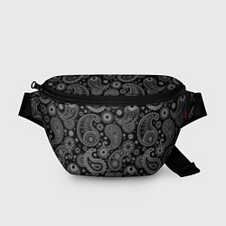 Поясная сумка Пейсли на черном, цвет: 3D-принт