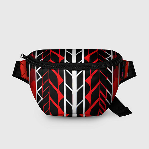 Поясная сумка White and red lines on a black background / 3D-принт – фото 1