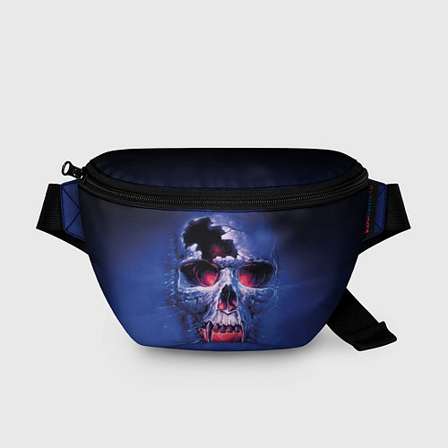 Поясная сумка Череп разъяренный кричащий - blue skull / 3D-принт – фото 1
