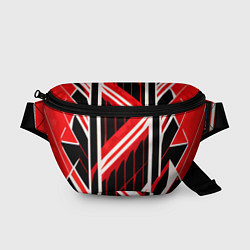 Поясная сумка Red and white lines on a black background, цвет: 3D-принт