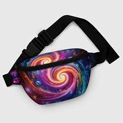 Поясная сумка Космическая галактическая спираль - неоновое свече, цвет: 3D-принт — фото 2