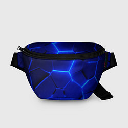 Поясная сумка Текстура темных синих неоновые плиты, цвет: 3D-принт