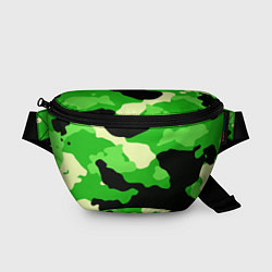 Поясная сумка Зелёный камуфляж текстура, цвет: 3D-принт
