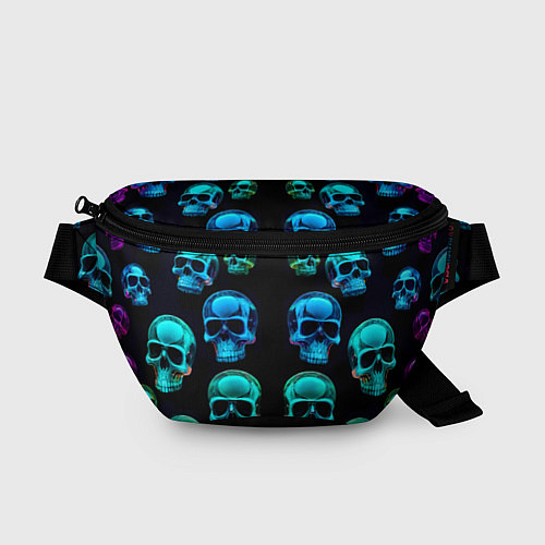 Поясная сумка Neon skulls - ai art pattern / 3D-принт – фото 1