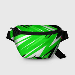 Поясная сумка Geometry stripes green