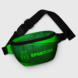 Поясная сумка Sporting - green gradient по-горизонтали, цвет: 3D-принт — фото 2