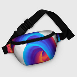 Поясная сумка Неоновые волны абстракция, цвет: 3D-принт — фото 2
