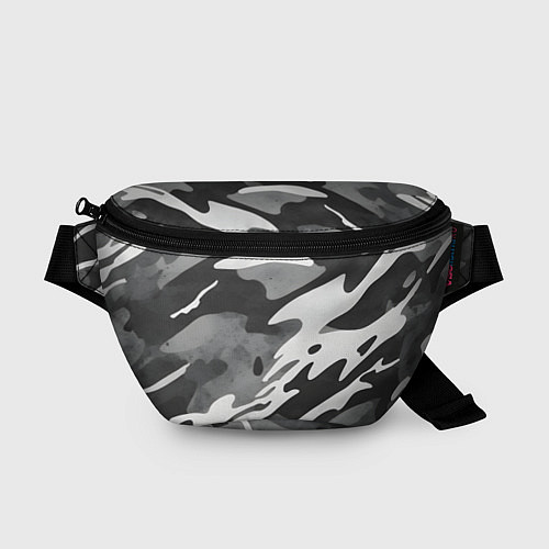 Поясная сумка Черно белый камуфляж / 3D-принт – фото 1