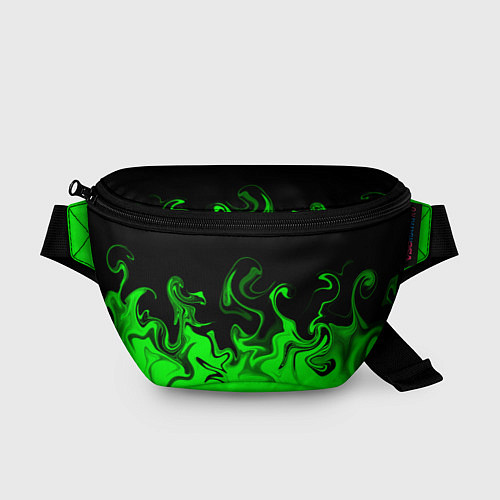 Поясная сумка Абстрактный зеленый огонь / 3D-принт – фото 1