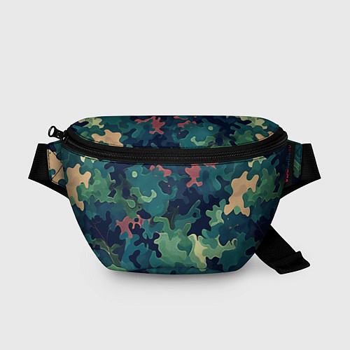 Поясная сумка Армейский камуфляж зеленый / 3D-принт – фото 1