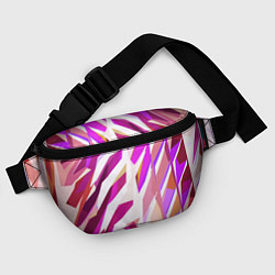 Поясная сумка Бело-розовая абстракция, цвет: 3D-принт — фото 2