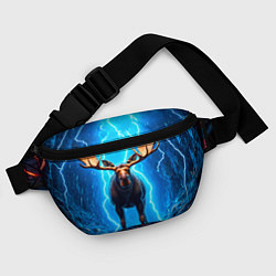 Поясная сумка Лось и молния, цвет: 3D-принт — фото 2