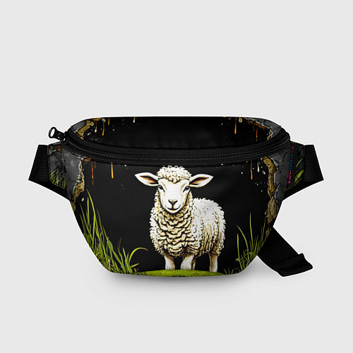 Поясная сумка Овечка на черном / 3D-принт – фото 1