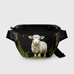 Поясная сумка Овечка на черном