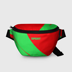 Поясная сумка Sport красно-зелёный, цвет: 3D-принт