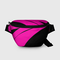Поясная сумка Розовый с чёрным двуцветный с полосой