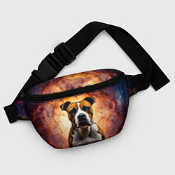 Поясная сумка Американский стаффордширский терьер в космосе, цвет: 3D-принт — фото 2