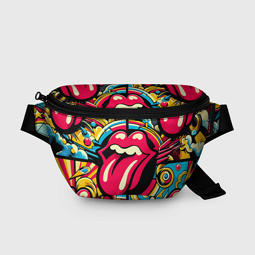 Поясная сумка Rolling Stones logo - pop art pattern / 3D-принт – фото 1