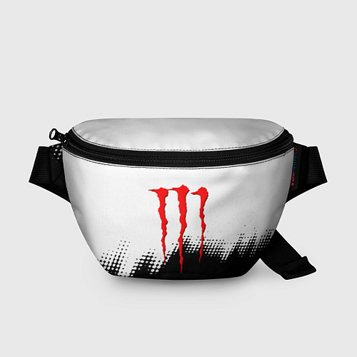 Поясная сумка Monster energy чёрно белые краски / 3D-принт – фото 1