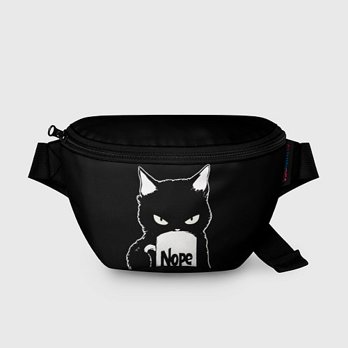 Поясная сумка Angry black cat nope / 3D-принт – фото 1