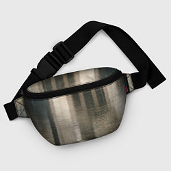 Поясная сумка Размытые серо-бежевые полосы, цвет: 3D-принт — фото 2