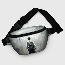 Поясная сумка Боец айкидо на сером, цвет: 3D-принт — фото 2