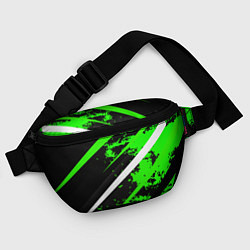 Поясная сумка Color black and green, цвет: 3D-принт — фото 2