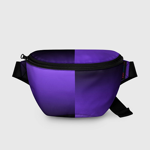 Поясная сумка Чёрно-сиреневый градиент пополам / 3D-принт – фото 1
