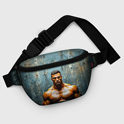 Поясная сумка Бодибилдер на сером, цвет: 3D-принт — фото 2