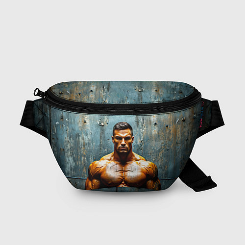 Поясная сумка Бодибилдер на сером / 3D-принт – фото 1