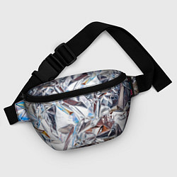 Поясная сумка Зеркальная металическая фольга текстура, цвет: 3D-принт — фото 2