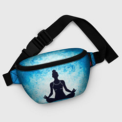 Поясная сумка Йога на синем, цвет: 3D-принт — фото 2