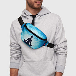 Поясная сумка Йога на синем, цвет: 3D-принт — фото 2