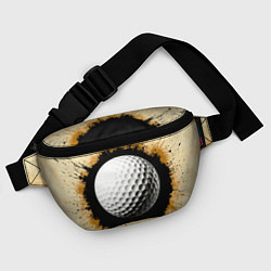 Поясная сумка Мяч для гольфа на бежевом, цвет: 3D-принт — фото 2