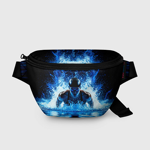 Поясная сумка Плавание брассом в черном бассейне / 3D-принт – фото 1