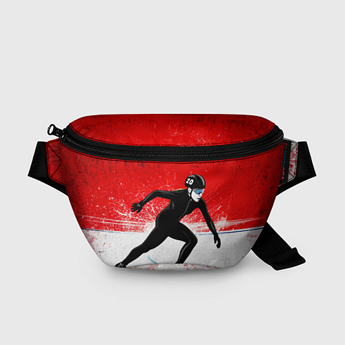 Поясная сумка Скоростной бег на коньках в красном / 3D-принт – фото 1