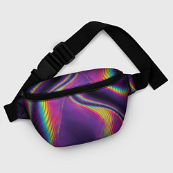 Поясная сумка Неоновые волны линии, цвет: 3D-принт — фото 2