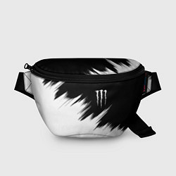 Поясная сумка Monster energy белые штрихи, цвет: 3D-принт
