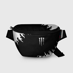 Поясная сумка Monster energy белый огонь, цвет: 3D-принт