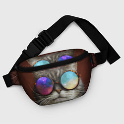 Поясная сумка A Cat with multicolored glasses, цвет: 3D-принт — фото 2