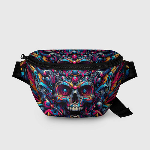 Поясная сумка Colorful cyber skull - pattern / 3D-принт – фото 1