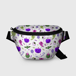 Поясная сумка Halloween purple pumpkin pattern, цвет: 3D-принт